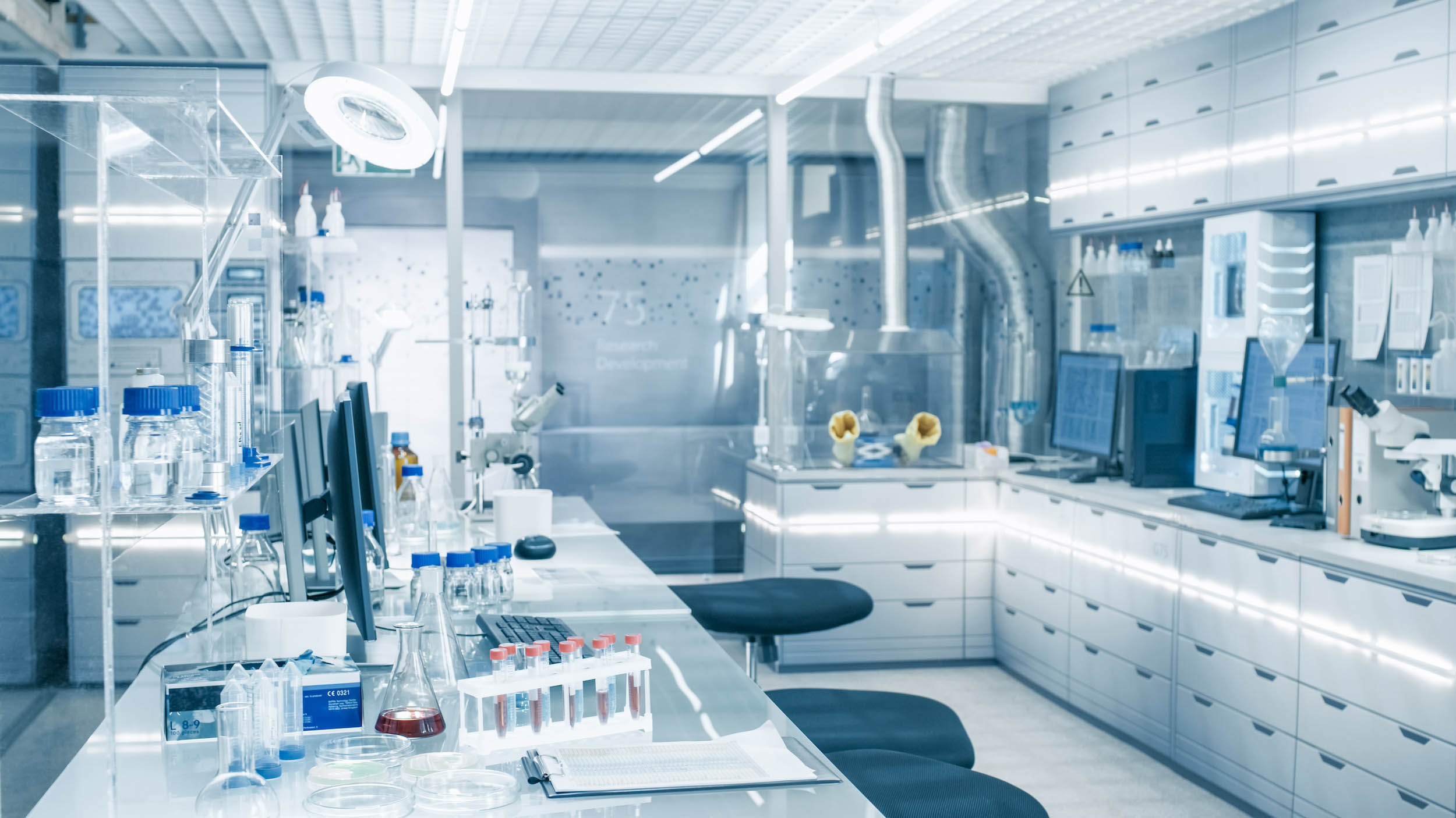 Bright and Ultra Modern High Tech Laboratory Full of Advanced Te for industrial chemicals UK
